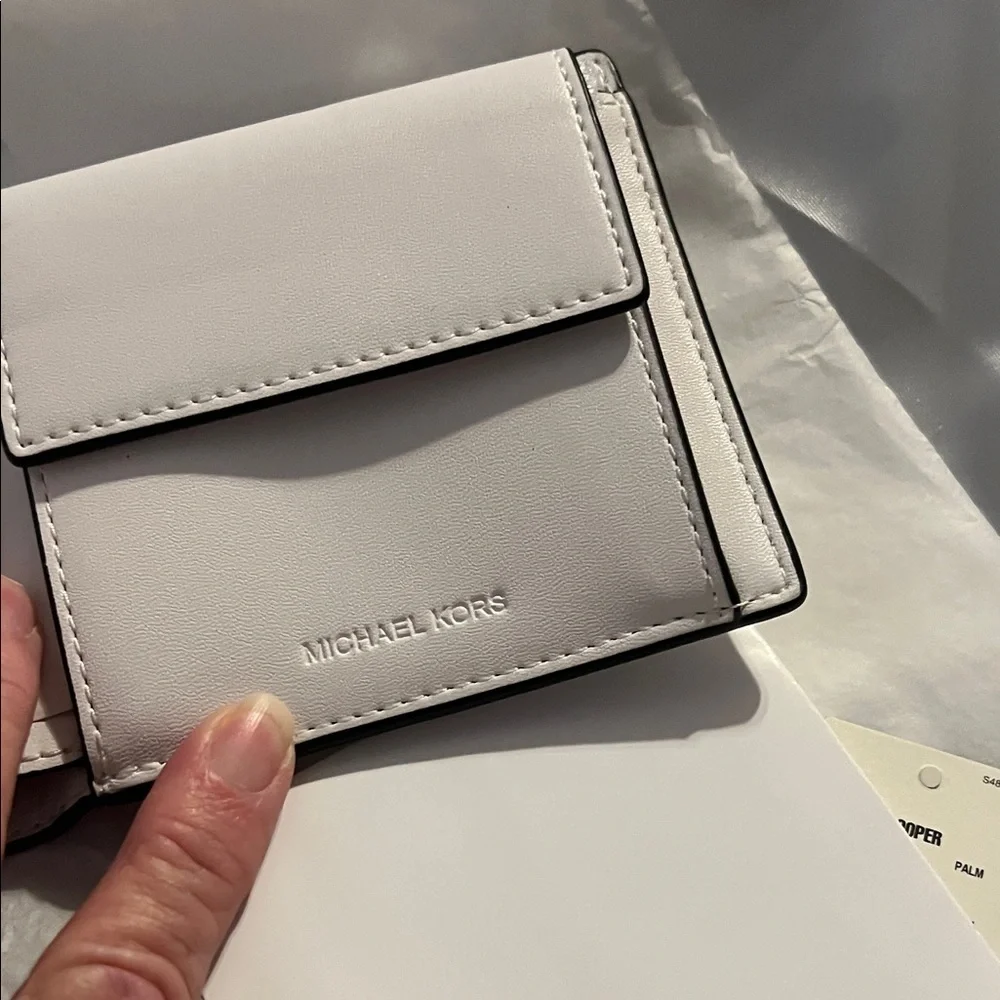 Michael Kors White and Green Men's Bi-Fold Wallet
